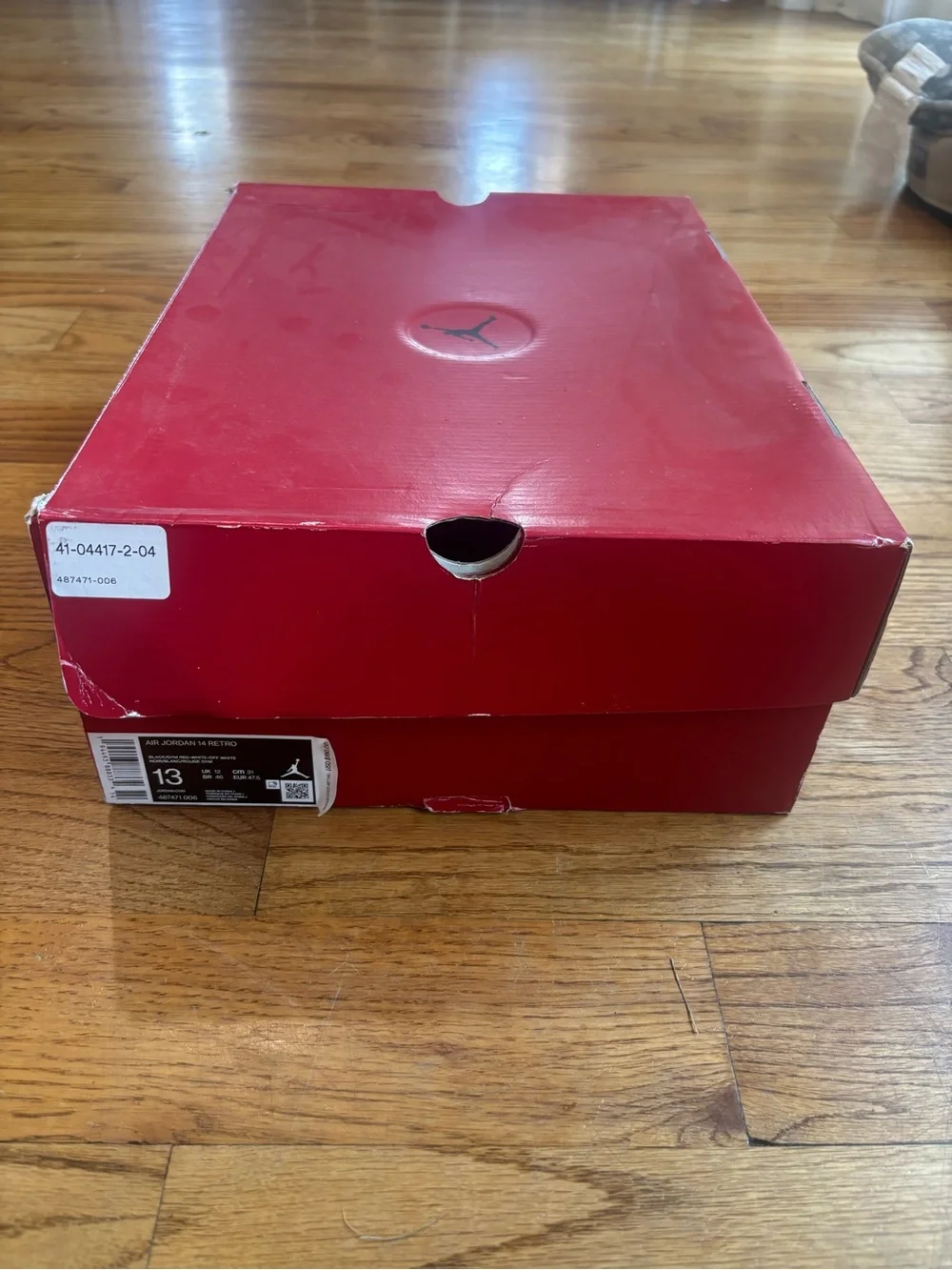Air Jordan 14 Retro black red and white men size 13 with box